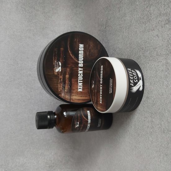 Kentucky Bourbon shaving soap, badger tallow base sample 20 g